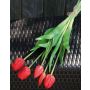 Artificial bouquet of tulips LONA, red, 18"/45cm, Ø6"/15cm