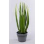 Plastic aloe NAMIKA, in decorative pot, green, 24"/60cm, Ø12"/30cm