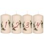 Adventskerzen CHRISTOPHORUS with Zahlen Fotodruck, 4 pcs, cream-multicoloured, 13cm, Ø6,8cm, 52h - Made in Germany