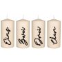 PAULINO Advent wreath pillar candles with numbers, set of 4, high-gloss cream, 15cm, Ø7cm, 63h – Made in Germany