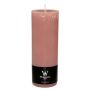Block candle AURORA, rosewood, 8"/19cm, Ø4"/10cm, 155h - Made in Germany