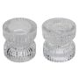 Reversible glass candle holder ARTORIUS for tea lights, pillar candles, clear, 6cm, Ø6,4cm