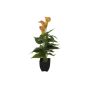 Plastic calla JAMILA decorative pot, orange-yellow, 16"/40cm, Ø1.6"x2.4"/4x6cm
