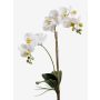 Silk phalaenopsis CANDIDA on spike, white, 26"/65cm, Ø2.8"-3.1"/7-8cm