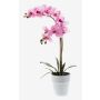 Silk phalaenopsis CANDIDA in a ceramic pot, pink, 26"/65cm, Ø2.8"-3.1"/7-8cm