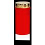 Grave candle CARMELIA with lid, red-white, 4.7"/12cm, Ø2.4"/6,1cm, 50h