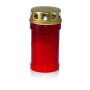 Grave candle AMONIA with lid, red-white, 5.7"/14,5cm, Ø2.8"/7cm, 60h
