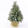 Artificial Fir tree RIGA, cones, jute bag, white, 3ft/90cm, Ø 20"/50cm