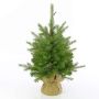 Fake Christmas tree WELLINGTON, jute bag, LEDs, 24"/60cm, Ø 20"/50cm