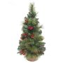 Artificial Christmas tree BUCHAREST, jute bag, decorated, 18"/45cm, Ø 10"/25cm