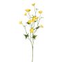 Artificial buttercup spray NORA, yellow, 28"/70cm, Ø0.8"-1.2"/2-3cm