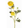 Fake ranunculus flower NOEMIE, yellow, 26"/65cm, Ø1.6"-3.1"/4-8cm