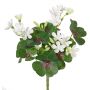 Artificial Clover KARTIKA, with flowers, on spike, white, 8"/20cm
