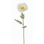 Artificial poppy spray BAHIRA, cream, 30"/75cm, Ø5.1"/13cm