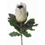 Artificial protea NELLI, white-yellow, 30"/75cm, Ø3.1"/8cm