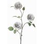 Fake rose spray GITTI, grey-blue, 31"/80cm, Ø3.1"-3.5"/8-9cm