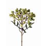 Artificial Rowan branch CERRY, with berries, green, 14"/35cm