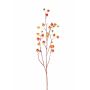 Artificial Wild rose spray GERDA, with fruits, orange, 4ft/110cm