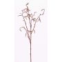 Fake Birch spray NANTE, with flowers, brown, 26"/65cm, Ø0.2"/0.5cm