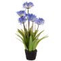 Fake agapanthus INJALA in soil ball, blue-purple, 31"/80cm, Ø4.3"/11cm