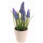 Fake grape hyacinth ARABELLA, decorative pot, purple-blue, 10"/25cm, Ø0.8"-1.2"/2-3cm