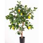 Artificial Lemon tree ZYPRIAN, real stem, with fruits, green, 33"/85cm
