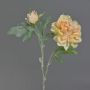 Artificial peony MALINE, with snow, salmon, 24"/60cm, Ø4.7"/12cm