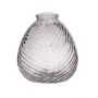Glass bottle NELLOMIO with leaf structure, clear, 5.1"/13cm, Ø4.7"/12cm