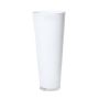 Decorative vase ANNA OCEAN, conical shape, glass, white, 17"/43cm, Ø7"/18cm