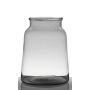 Recycled glass for candles QUINN EARTH, clear-green, 12"/30cm, Ø9"/23cm