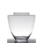 Elegant glass vase LACEY, clear, 14"/35cm, Ø14"/35cm
