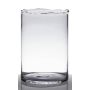 Decorative vase with broken edge BROOKE, glass, clear, 11"/27cm, Ø7"/18cm