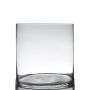Cylindrical candle glass SANSA EARTH, clear, 10"/25cm, Ø10"/25cm