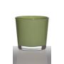 Plant pot made of glass ALENA, grass green, 4.3"/11cm, Ø4.5"/11,5cm