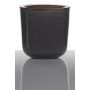 Glass candle holder NICK, dark grey-transparent, 3"/7,5cm, Ø3"/7,5cm