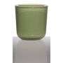 Candle glass for tea lights NICK, grass green, 3"/7,5cm, Ø3"/7,5cm