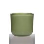 Candle holder made of glass NICK, grass green, 5"/13cm, Ø5.5"/14cm