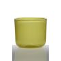 Candle holder made of glass NICK, yellow-green, 4.3"/11cm, Ø4.9"/12,5cm