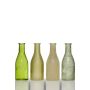 Decorative glass bottles ANYA, 4 pcs, green, 7"/18cm, Ø2.4"/6cm