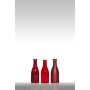 Decorative glass bottles ANYA, 3 pcs, red, 7.3"/18,5cm, Ø2.6"/6,5cm