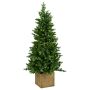 Fake Christmas tree OMAHA SPEED DELUXE, wooden pot, LEDs, 4ft/135cm, Ø26"/65cm