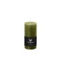 Block candle for lantern AURORA, olive green, 4.7"/12cm, Ø2.3"/5,8cm, 42h - Made in Germany