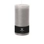 Block candle for lantern AURORA, light grey, 7.5"/19cm, Ø4"/10cm, 155h - Made in Germany