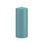 Lantern candle MAEVA, pillar, turquoise, 8"/20cm, Ø3.1"/8cm, 119h - Made in Germany