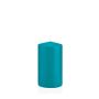 Lantern candle MAEVA, pillar, azure blue, 5"/13cm, Ø2.8"/7cm, 52h - Made in Germany