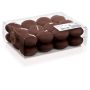 Set of 24 swimming candles ORNELLA, chocolate brown, Ø1.8"/4,5cm, 4h