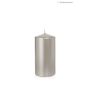 Festive block candle ROSELLA, silver, 4.7"/12cm, Ø2.4"/6cm, 40h - Made in Germany