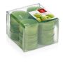 Tea lights ASTRID with fragrance, Fresh Apple, 12 pcs, apple green, 0.6"/1,6cm, Ø1.5"/3,7cm, 4h