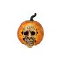 Halloween decoration: QUAX pumpkin with zombie face, orange, LED, Ø26cm