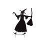 Halloween decoration: SPOOKY WITCH witch silhouette, metal, black, 140cm